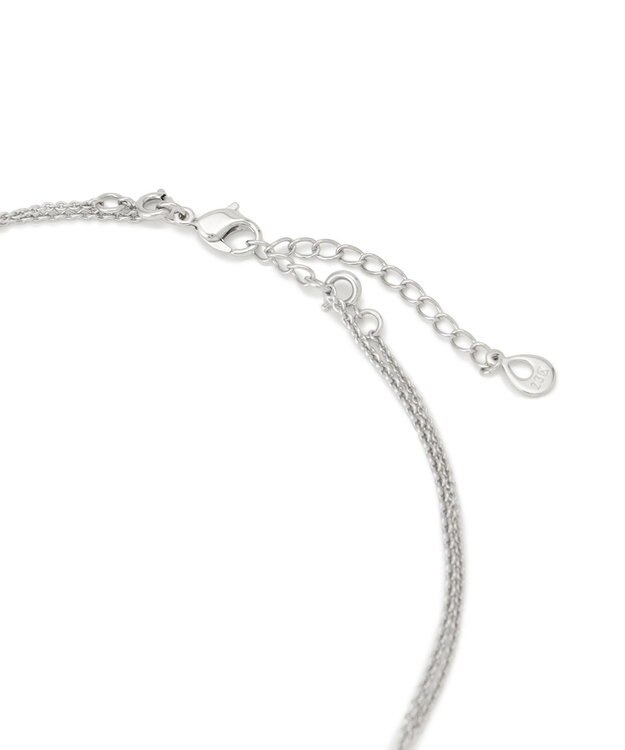 23区 クリスタル付き 2WAY コイン ネックレス シルバー系