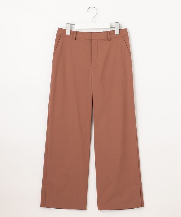 J.PRESS LADIES 【洗える】マイクロタイプライターストレッチ セミワイド パンツ オレンジ系