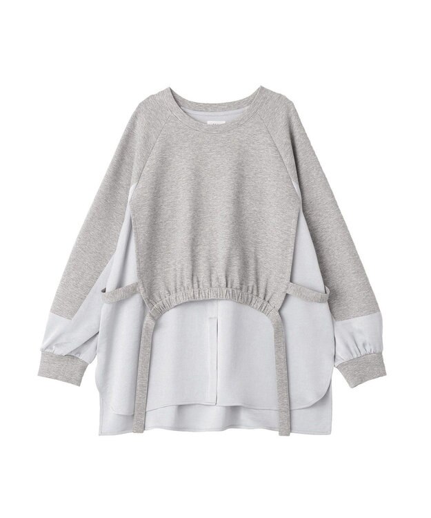 YECCA VECCA シャツレイヤードデザインプルオーバー Gray Mixture