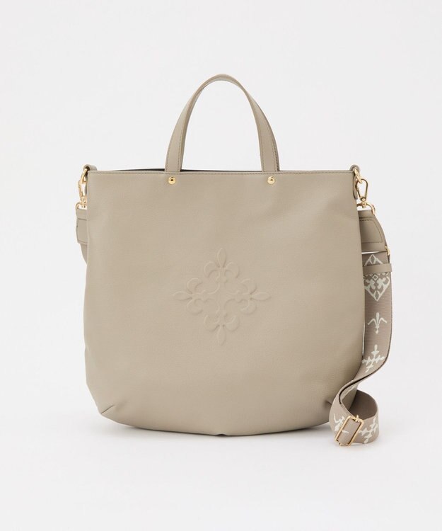 russet ソフトレザー 2WAYトートバッグ(CE-1611) GrayBeige