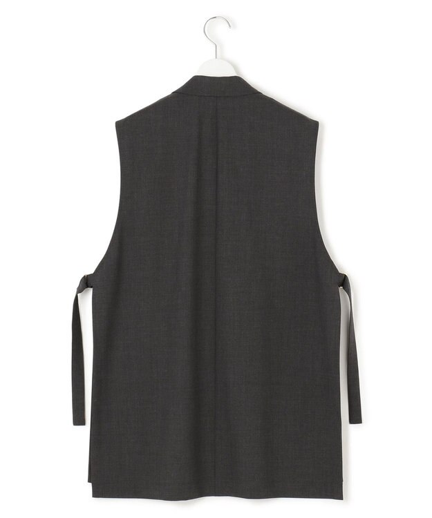 23区 L 【洗える】TWマットクロス テーラード ジレ チャコール系