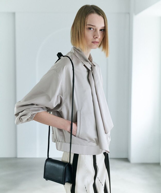 ICB 【2WAY】 ダルグロッシーサテン ボウタイ付きブルゾン トープ