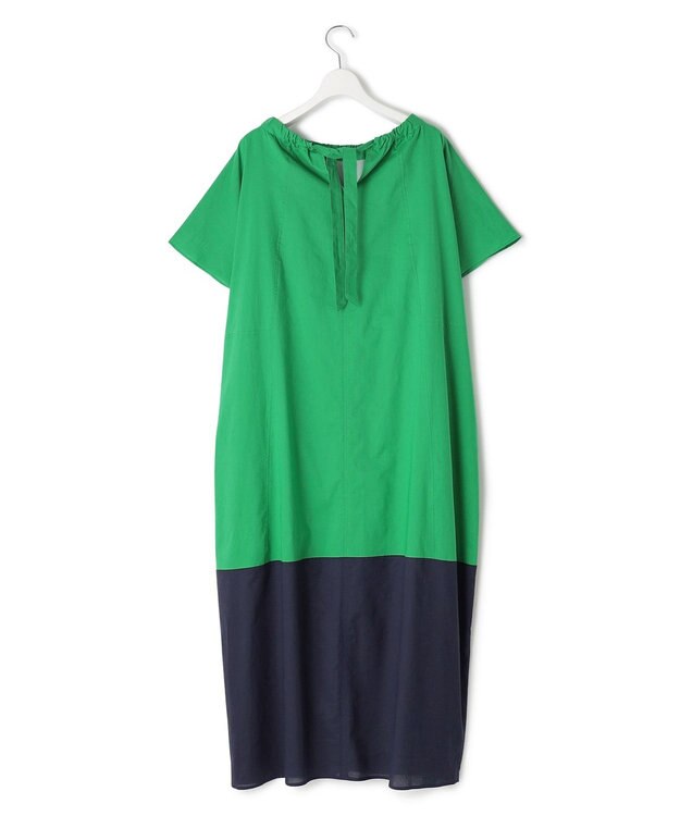 J.PRESS YORK STREET 【WOMEN】バイカラー ワンピース グリーン系1