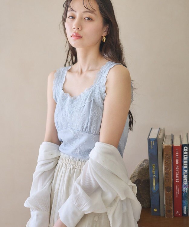 earth music&ecology 総レースキャミソール Sax