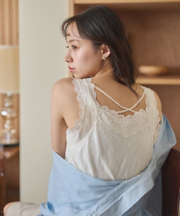 earth music&ecology 総レースキャミソール Ivory