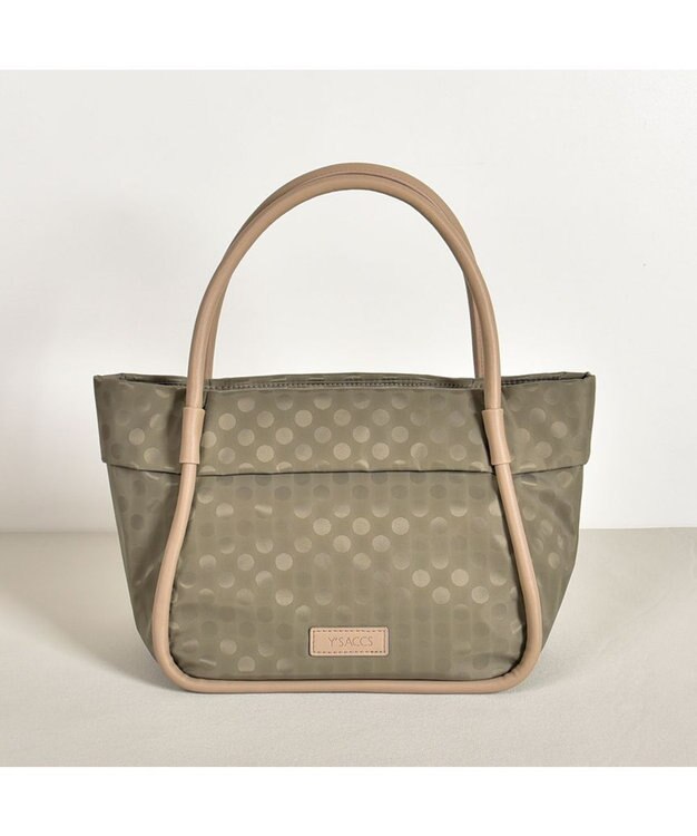 Y'SACCS Polka Dots パイピングトート Sサイズ グレージュ
