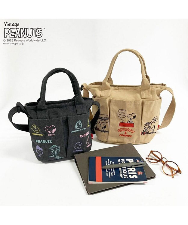 ROOTOTE 8421【スヌーピー】 IP.デリ.ポケッツ.ピーナッツ-0C 03：ベージュ