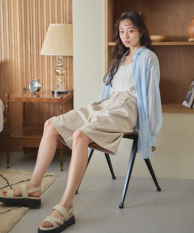 earth music&ecology 総レースキャミソール Ivory