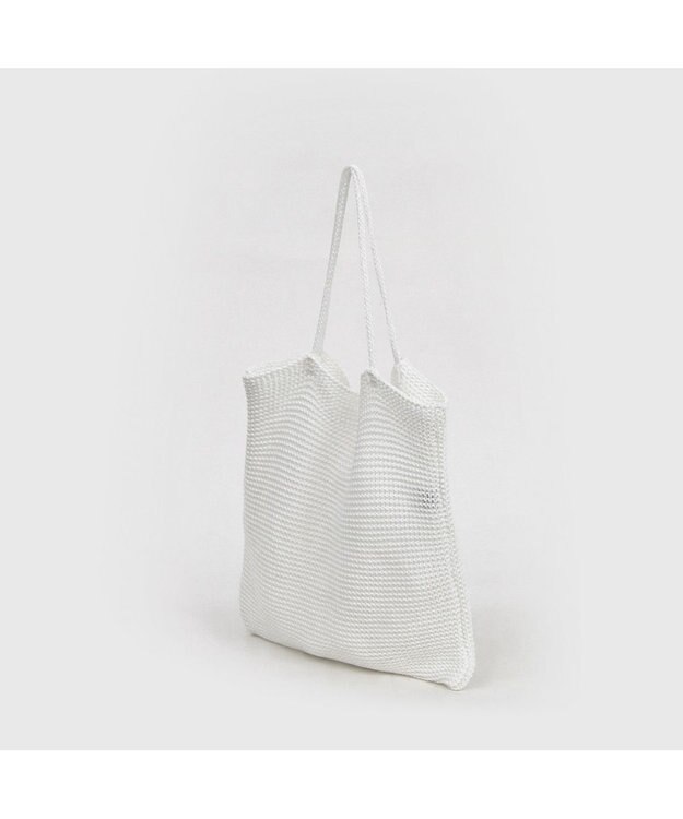 UNBILLION カシュカシュ cachecache / ラメ糸編みトートバッグ ホワイト