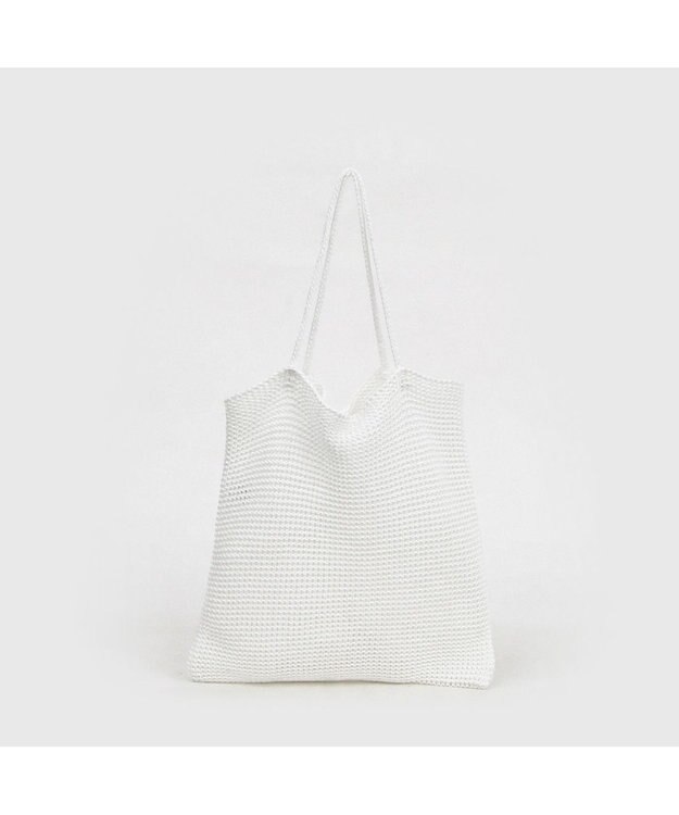 UNBILLION カシュカシュ cachecache / ラメ糸編みトートバッグ ホワイト