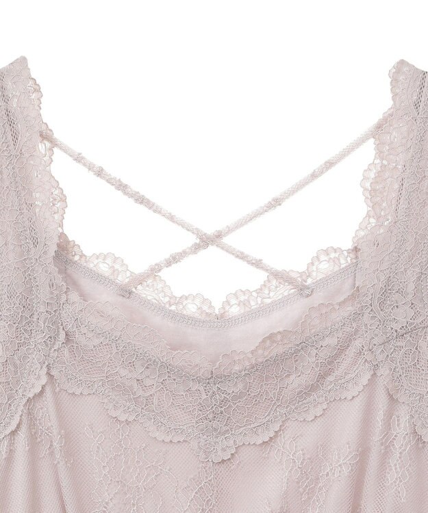 earth music&ecology 総レースキャミソール Pink Beige