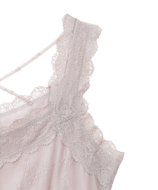 earth music&ecology 総レースキャミソール Pink Beige