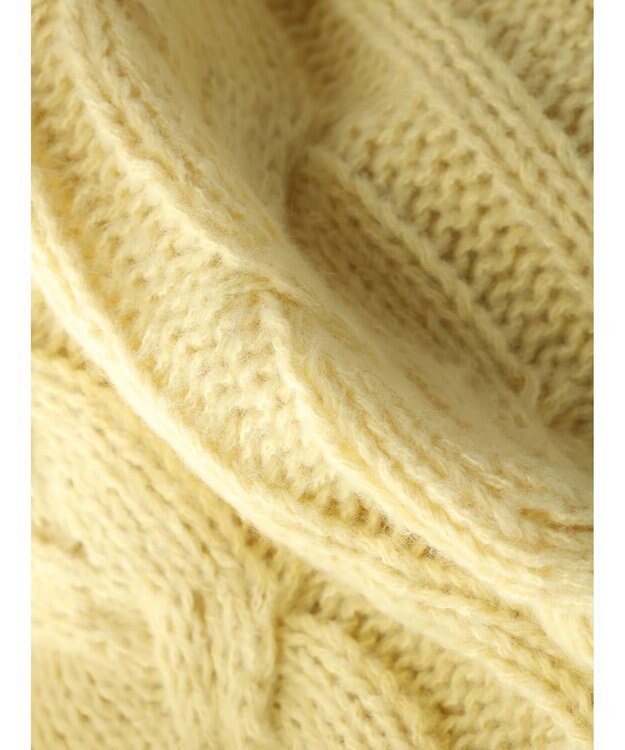 Green Parks ショート丈ケーブルニットプルオーバー Yellow