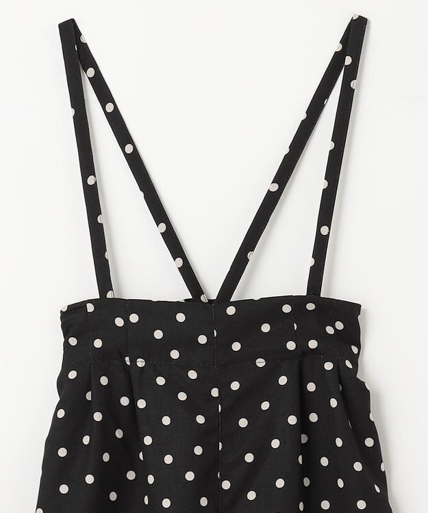 ANY KIDS 麻ライク ドット柄 ガウチョ ブラックドット