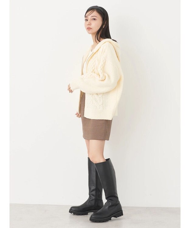 earth music&ecology ケーブルニットパーカー Off White