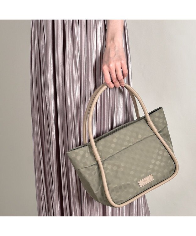 Y'SACCS Polka Dots パイピングトート Sサイズ グレージュ