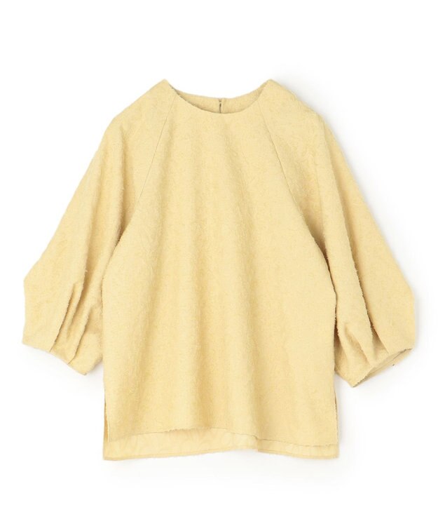 UNFILO L カットジャガードブラウス ライトイエロー