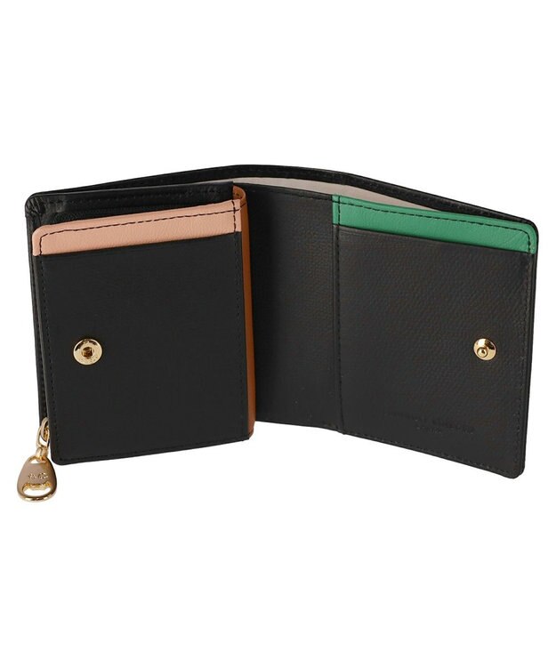 tsumori chisato CARRY ラブワッペン 2つ折り財布 ミニ財布 ブラック