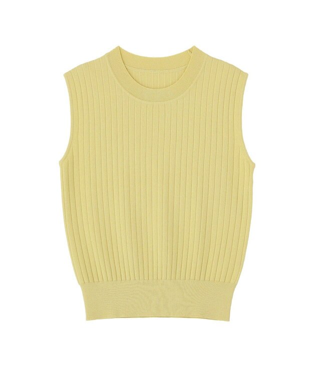 YECCA VECCA 【マシンウォッシャブル】ノースリーブリブニット Yellow