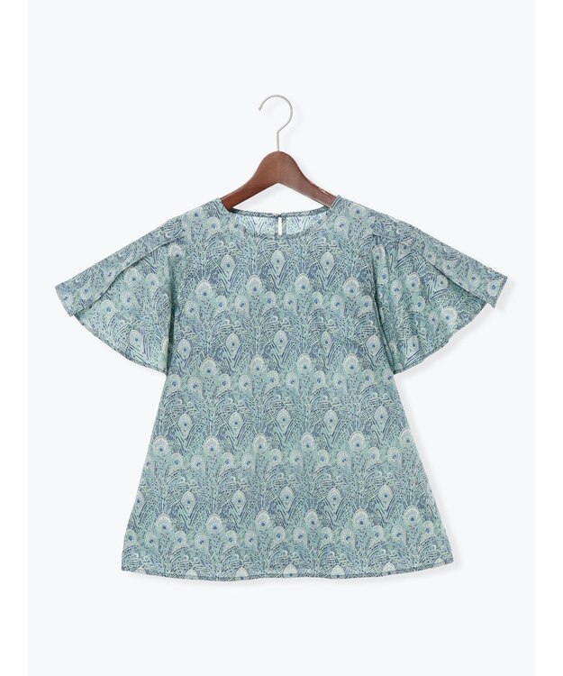 Te chichi 【LIBERTY FABRICS】フレアスリーブブラウス ターコイズブルー
