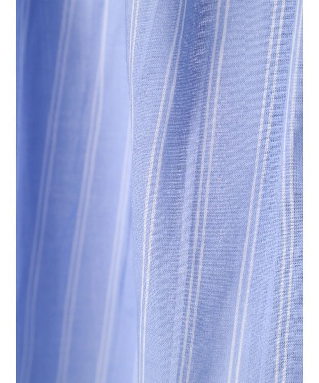 Green Parks インド綿 ボイルゆったりシャツ Stripe Sax