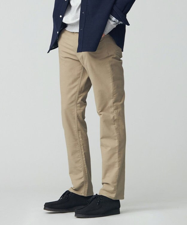 J.PRESS MEN ドビーストレッチ起毛パンツ ベージュ系