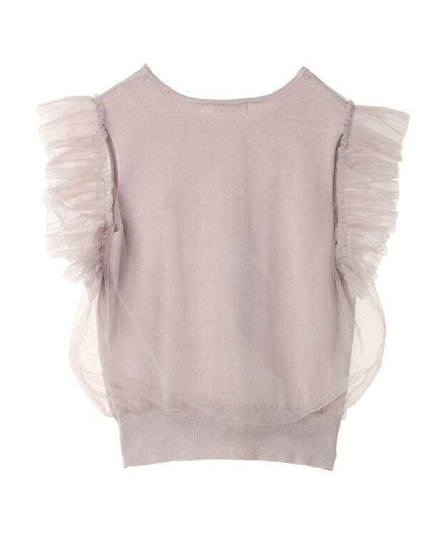 Green Parks ・swing by チュールレイヤーノースリーブニット Pink