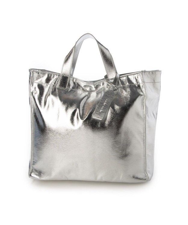 UNBILLION cachecache ソフトメタリックショッパートート シルバー