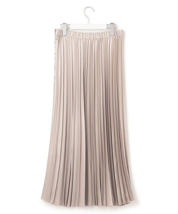 23区 【洗える】レザーライク プリーツスカート アイボリー系