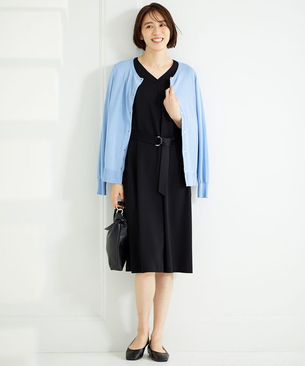 自由区 【WEB限定】ニットカーディガン×ブラウス セット アイボリー系9