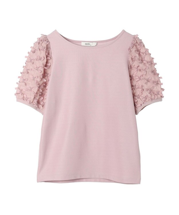 earth music&ecology リボンスリーブプルオーバー Pink