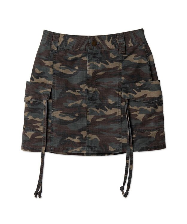 WEGO ヴィンテージウォッシュカーゴミニスカート 柄1