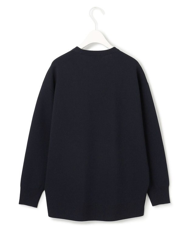 ICB L 【洗える】 シンセティックダブルフェイス ニットプルオーバー ネイビー系