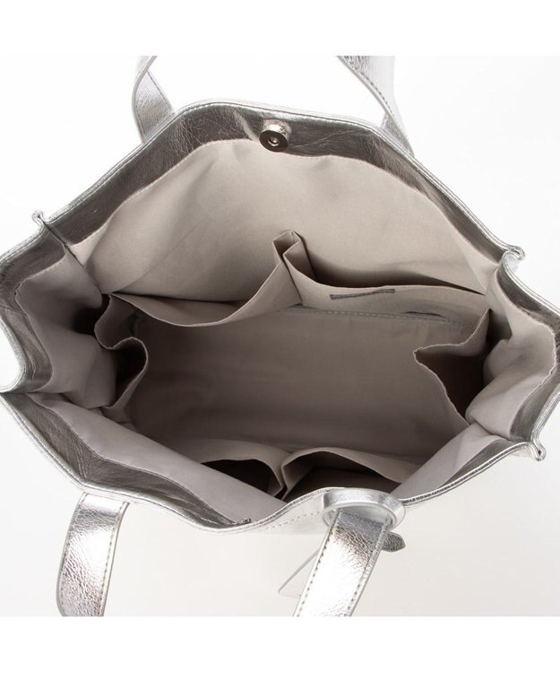 UNBILLION cachecache ソフトメタリックショッパートート シルバー