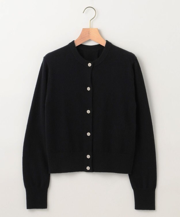 組曲 L 【アンサンブル対応可】ピュアカシミヤ ビジューカーディガン ブラック系