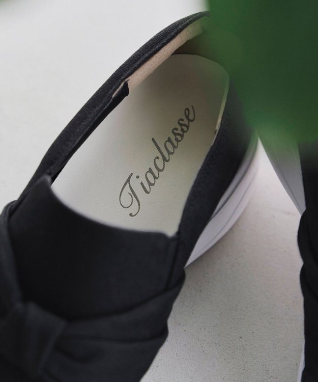 Tiaclasse 【安田美沙子さん着用】キャンバスリボンスリッポン ブラック