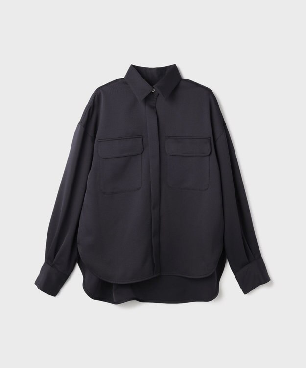 GRACE CONTINENTAL トリアセカルゼシャツ ネイビー