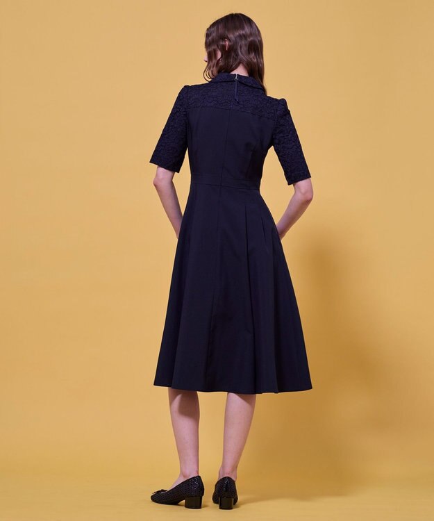 TOCCA LACE A LA CARTE HALF SLEEVE ドレス ネイビー系