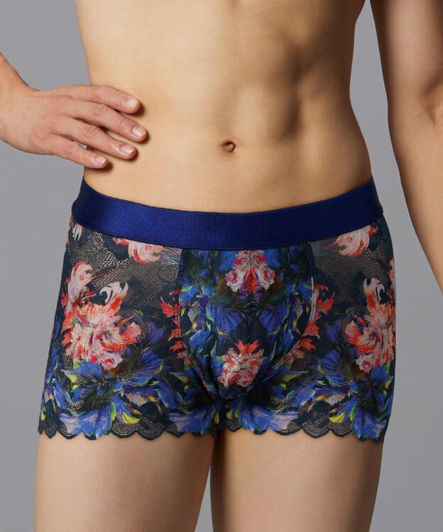 WACOAL MEN WACOAL MEN ボクサーパンツ 【レースボクサー】 フロント快適グラマラス 通気性 前閉じ 下着 メンズ WT3827 /ワコールメン グレイッシュブルー