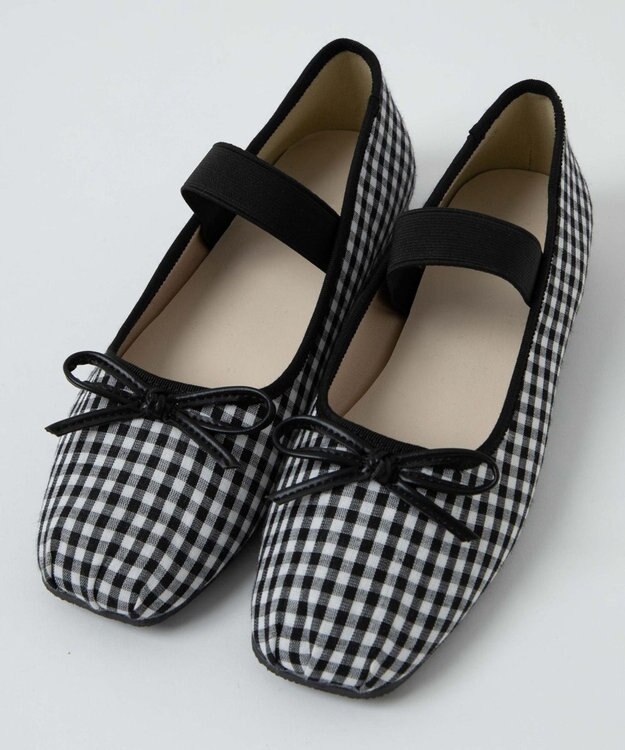 WEGO ベルト付きスクエアバレエシューズ 柄1