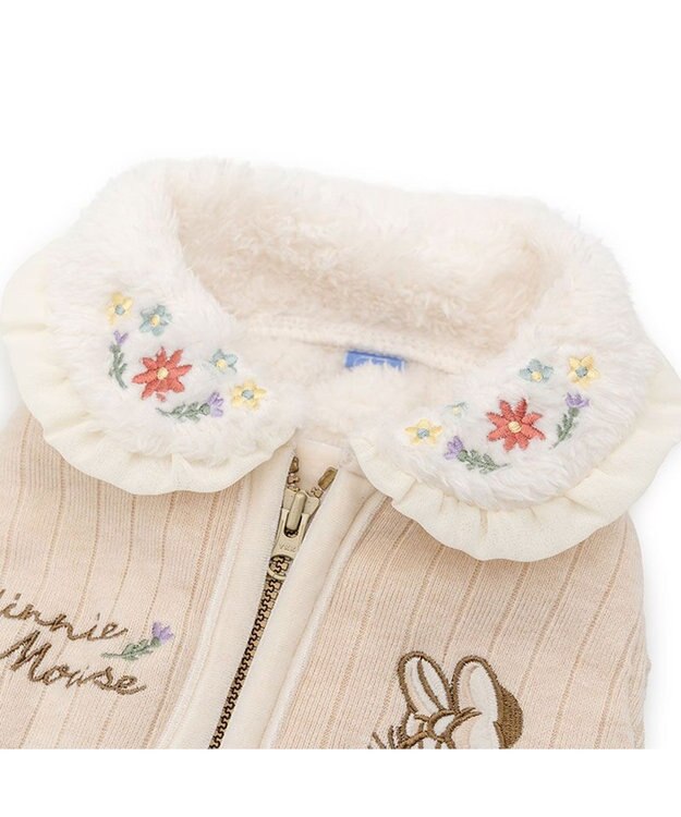 PET PARADISE ディズニー ミニーマウス お花 ジップUP ベスト 小型犬 ピンクベージュ