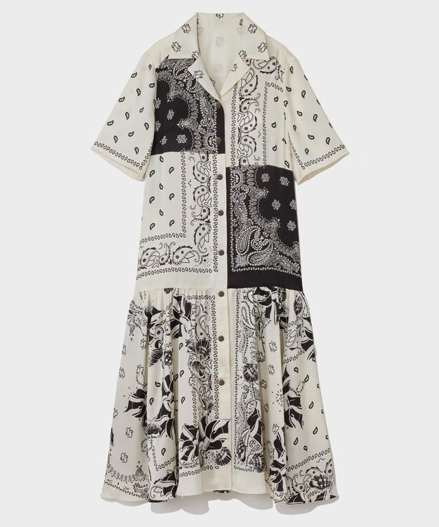 GRACE CONTINENTAL バンダナプリントシャツドレス キナリ