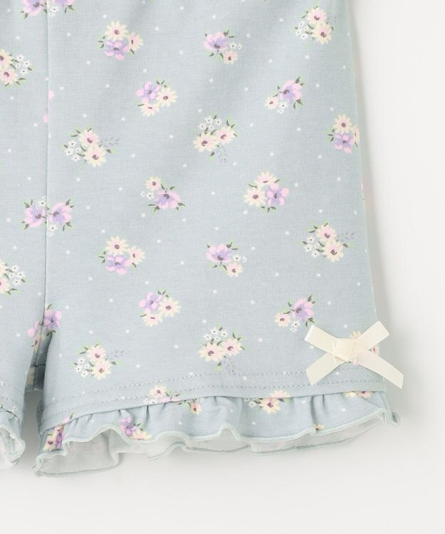 ANY KIDS 1分丈 スパッツ ミント×花柄