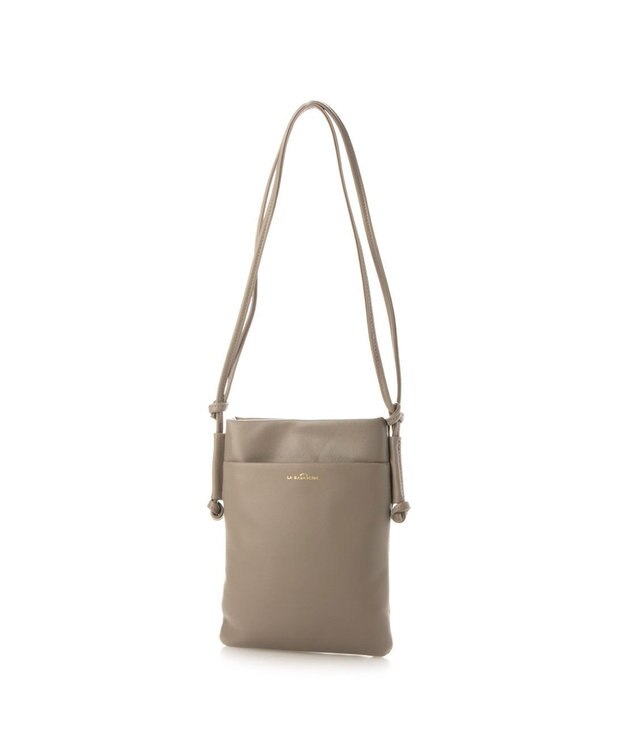 LA BAGAGERIE ミニ財布付き サイドノットショルダー グレージュ