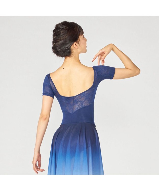 Chacott ハーフスリーブレオタード コバルトブルー