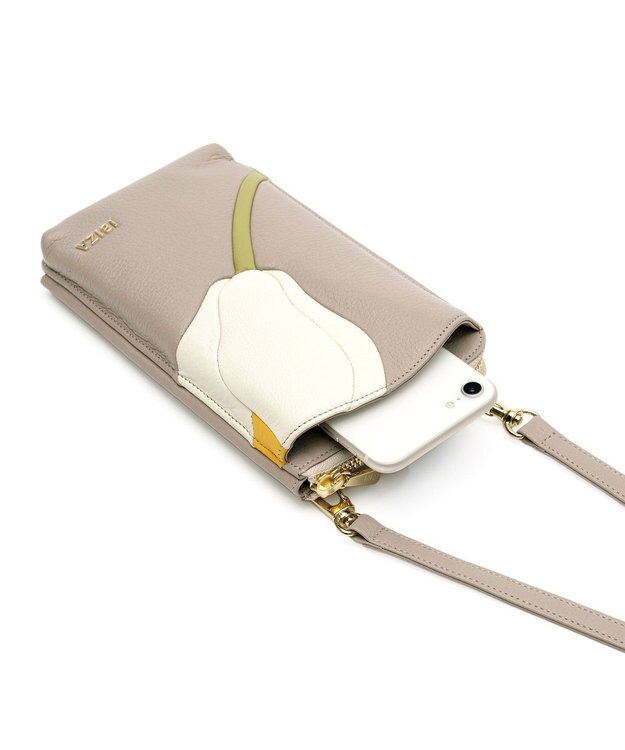 IBIZA プレーサ　ウォレット＆スマートフォンポシェット ピンクベージュ