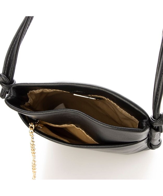 LA BAGAGERIE ミニ財布付き サイドノットショルダー ブラック