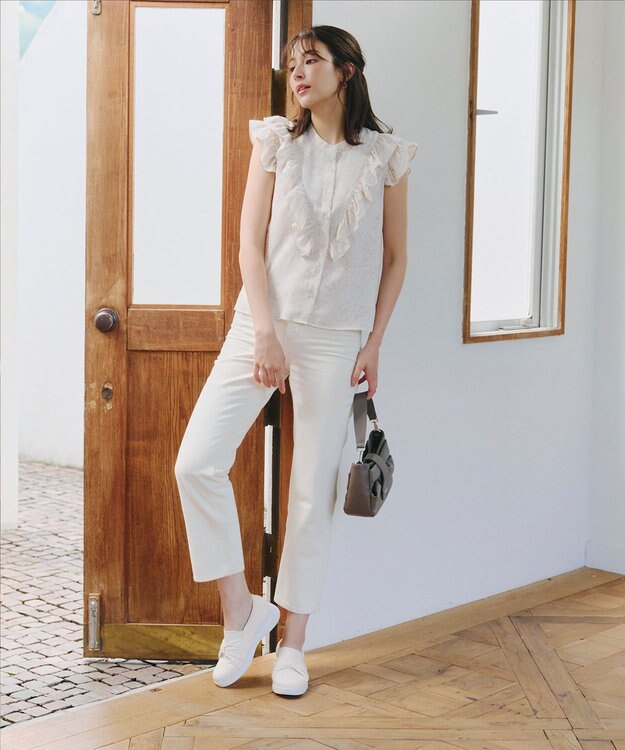 Tiaclasse 【安田美沙子さん着用】キャンバスリボンスリッポン オフホワイト