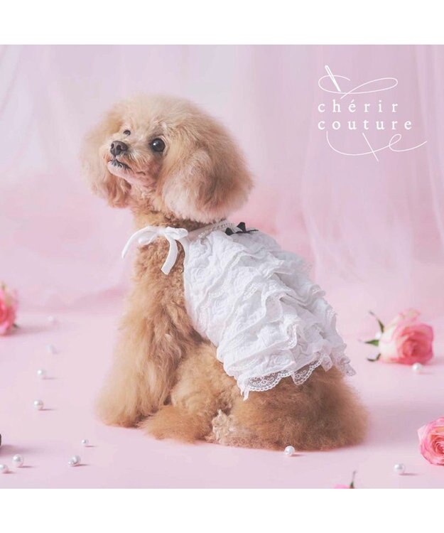 PET PARADISE cherircouture ホワイトローズ キャミソール 小型犬 ホワイト