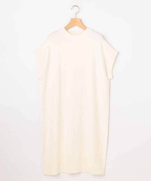 組曲 S コットンカシミヤMIXチュニック丈ニットワンピース アイボリー系